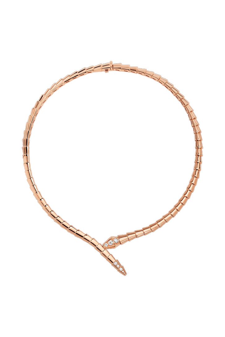 Cobra Thick Necklace With Diamonds