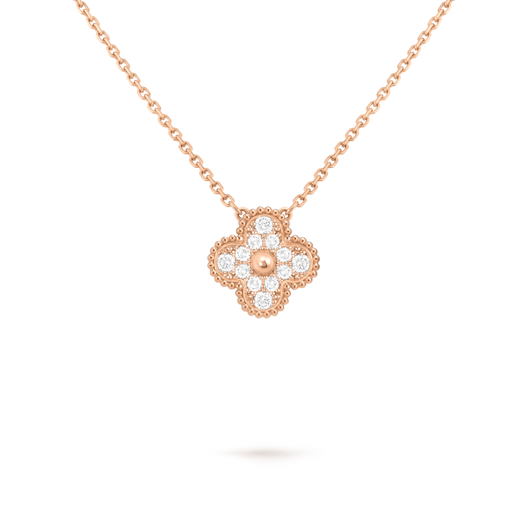 Medium One Flower Necklace Diamond