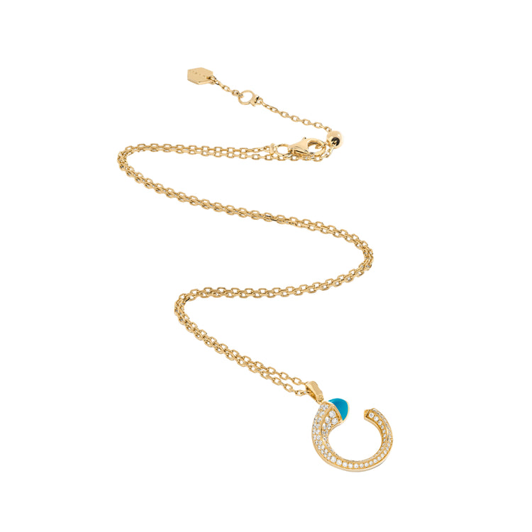 MIAMI BABY BLUE NECKLACE WITH DIAMONDS