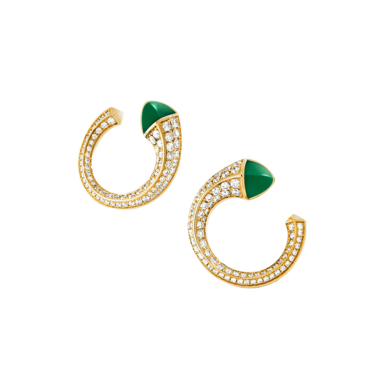 MIAMI GREEN ROUND EARRING DIAMOND