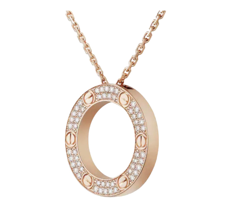 Round Full Diamond Necklace