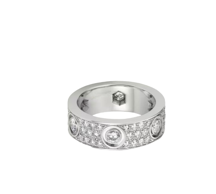 Screw Full Diamond Thick Ring