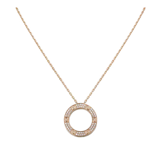 Round Full Diamond Necklace