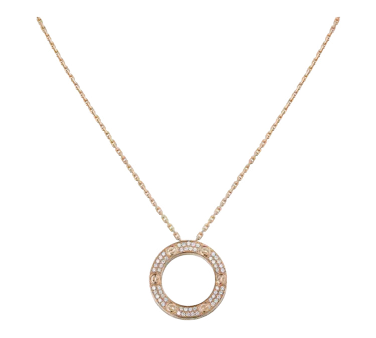 Round Full Diamond Necklace