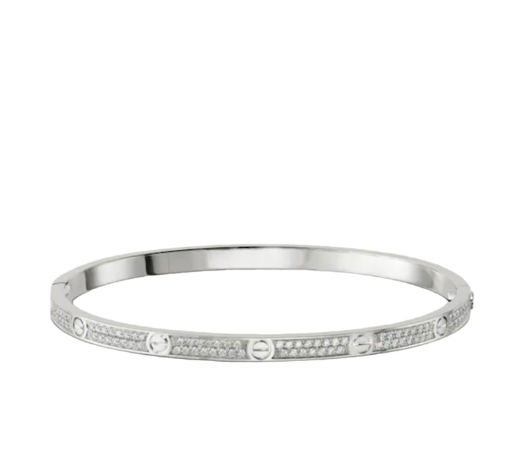 Screw Full Diamond Thin Bracelet