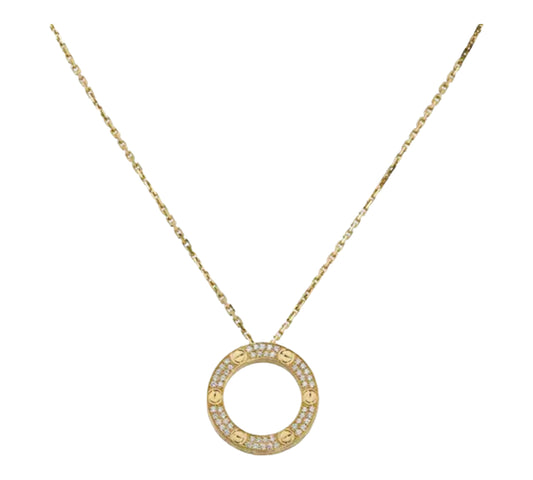 Round Full Diamond Necklace