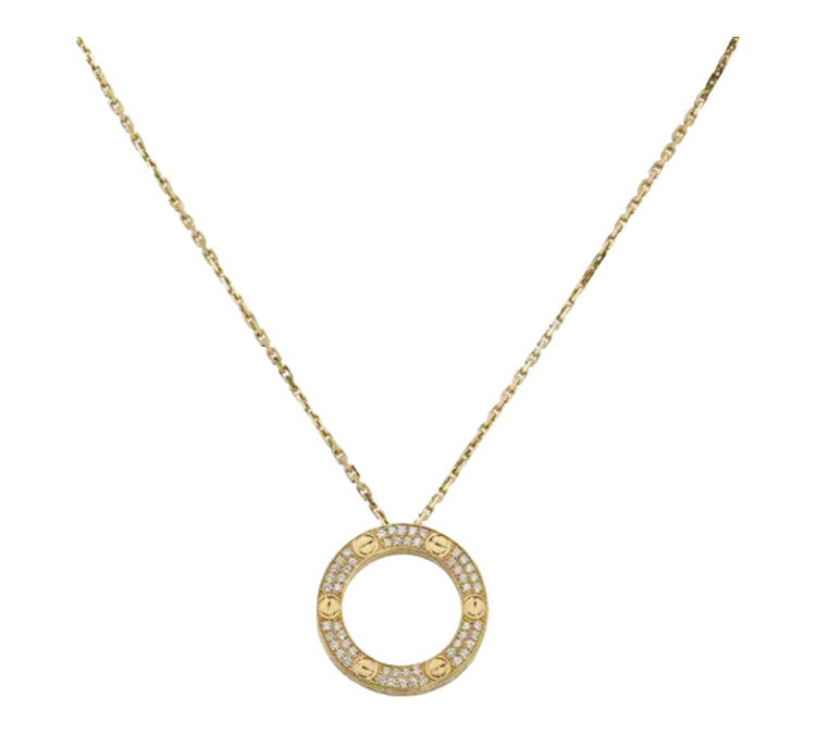 Round Full Diamond Necklace