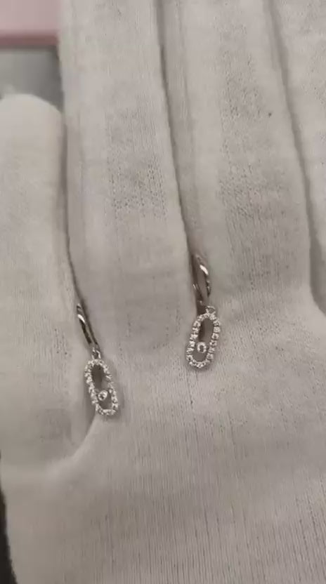STEPS CIRCLE STUDS WITH DIAMOND