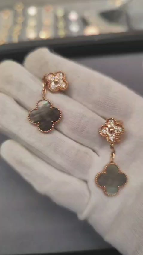Flower Earring Double Diamond