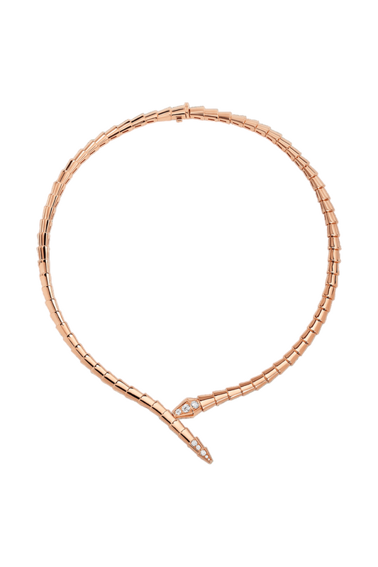 Cobra Thick Necklace With Diamonds