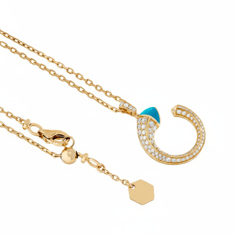 MIAMI BABY BLUE NECKLACE WITH DIAMONDS