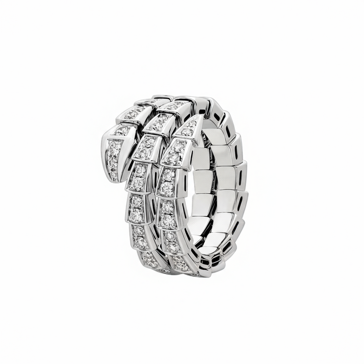 COBRA DOUBLE RING FULL DIAMOND