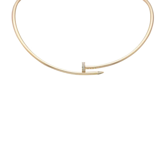 NAIL THICK NECKLACE WITH DIAMOND