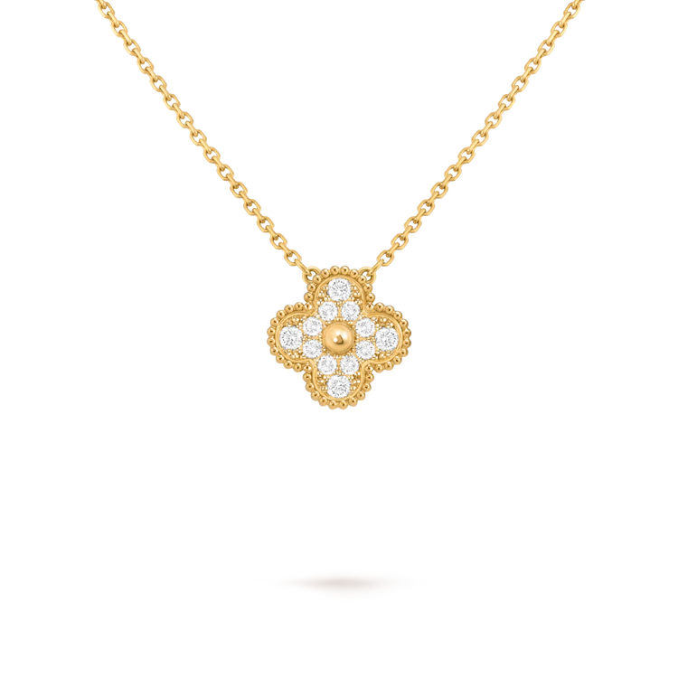 Medium One Flower Necklace Diamond
