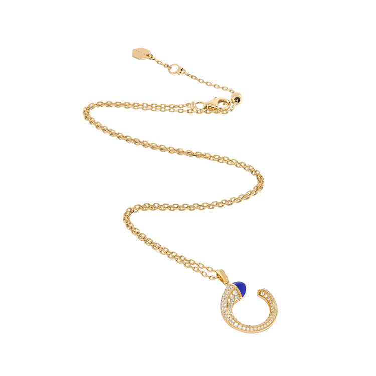MIAMI BLUE NECKLACE WITH DIAMONDS