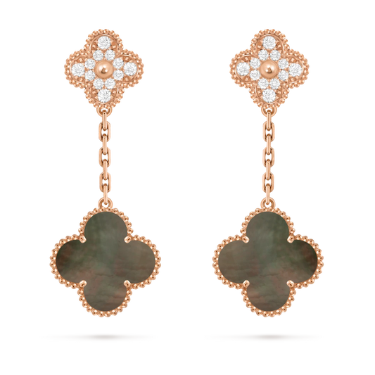 Flower Earring Double Diamond