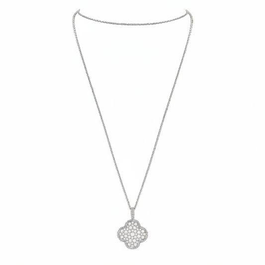 Large One Flower Necklace Diamond