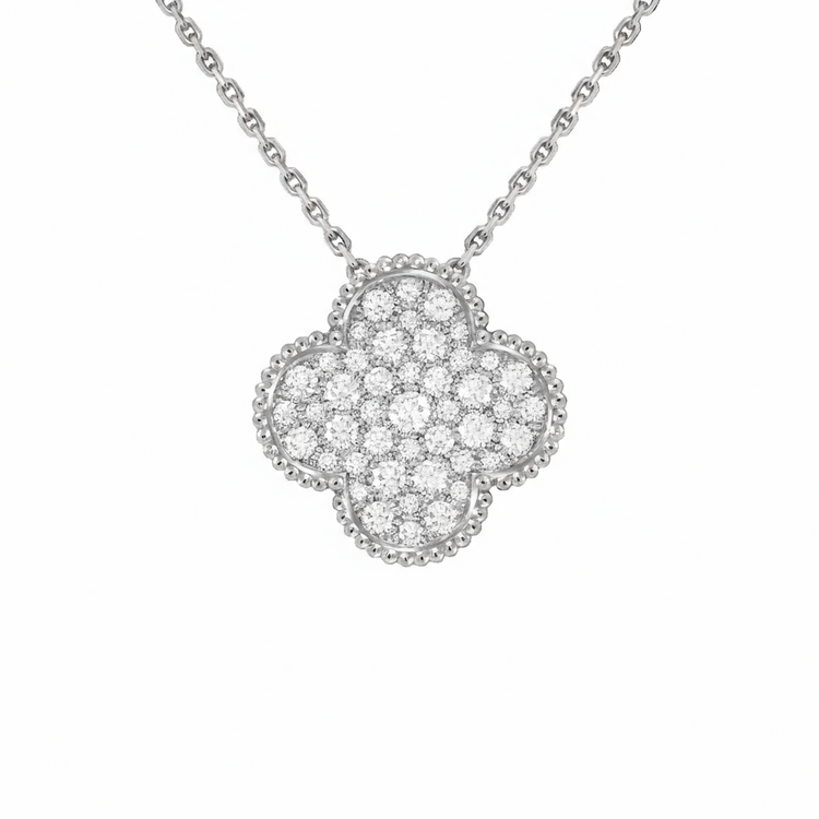 Large One Flower Necklace Diamond