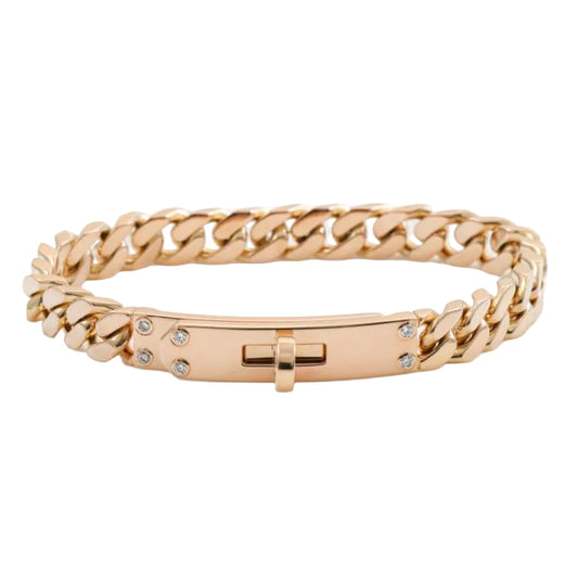 BANGLE CHAIN BRACELET 6 DIAMONDS