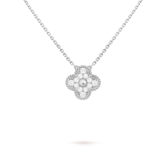 Medium One Flower Necklace Diamond