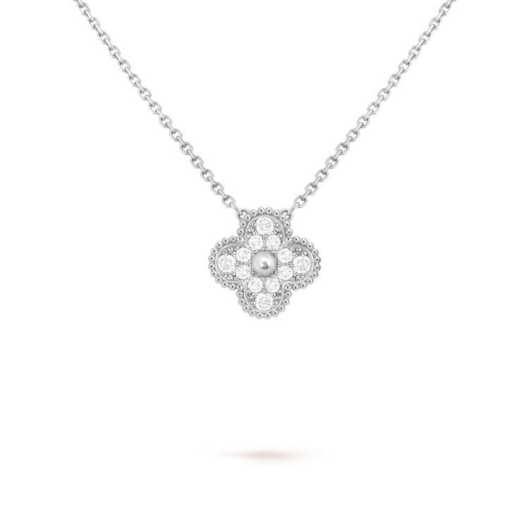 Medium One Flower Necklace Diamond